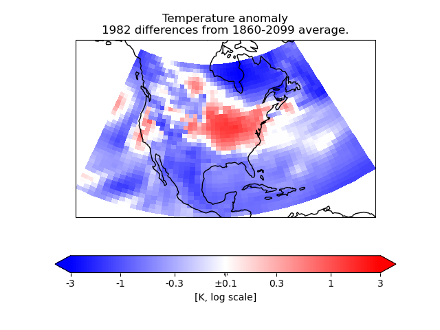 Temperature anomaly 1982 differences from 1860-2099 average.